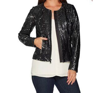 G.I.L.I. Black Sequin Bomber Jacket -NWT